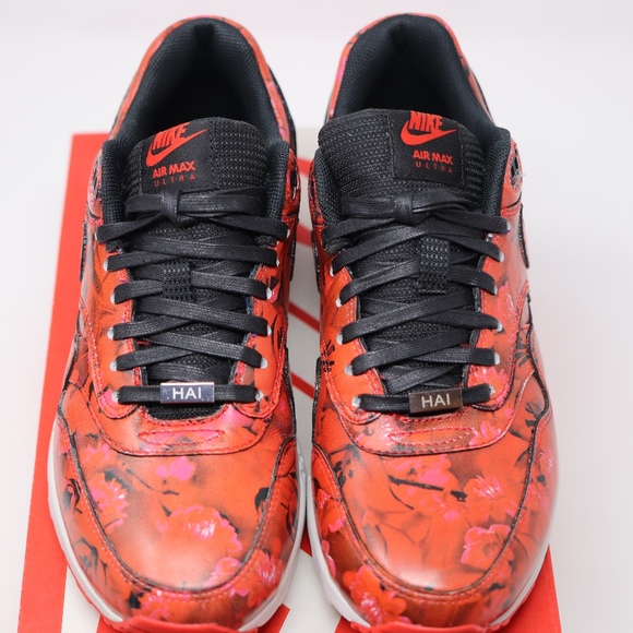 Air Max 1 Ultra Shang Hai Red Floral Roses sz 6 - Picture 3 of 8
